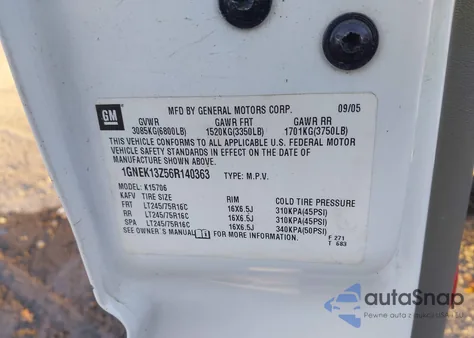 2006 Chevrolet Tahoe Special Services from USA, damaged, VIN 1GNEK13Z56R140363